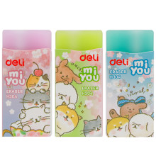 Ластик DELI "MiYou", ассорти (60х24х12 мм)