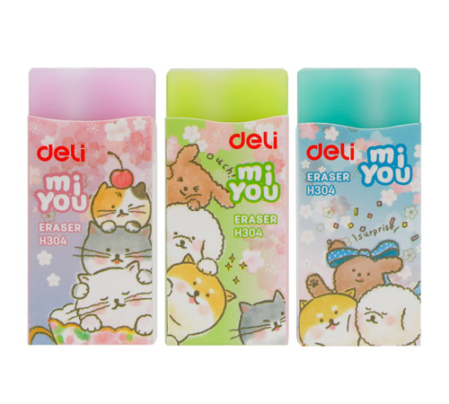 Ластик DELI "MiYou", ассорти (60х24х12 мм)
