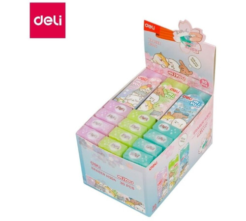Ластик DELI "MiYou", ассорти (60х24х12 мм)