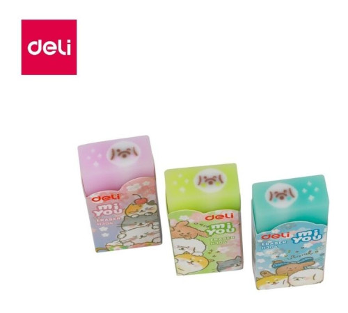 Ластик DELI "MiYou", ассорти (60х24х12 мм)