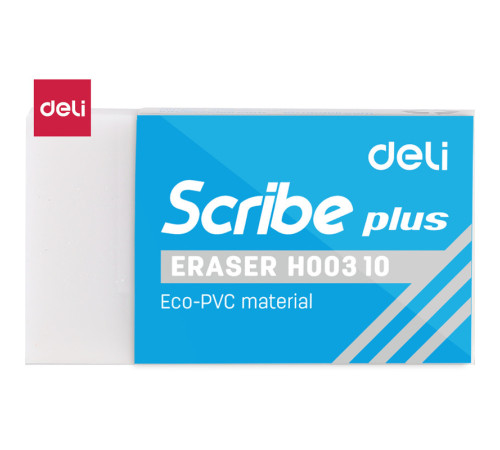 Ластик DELI "Scribe", белый (40х22х12 мм)