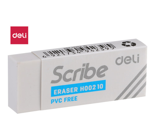Ластик DELI "Scribe", белый (54х20х10 мм)