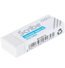 Ластик DELI "Scribe", белый (54х20х10 мм)