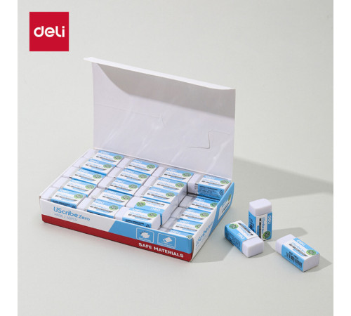 Ластик DELI "UScribe Zero", прямоугольный, белый (30х14х10 мм)