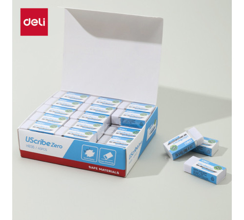 Ластик DELI "UScribe Zero", прямоугольный, белый (41х19х11 мм)