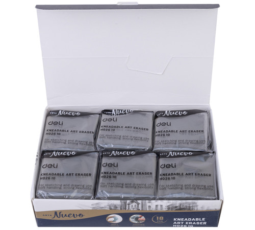 Ластик-клячка DELI "Nuevo", 42х42х12 мм, серый