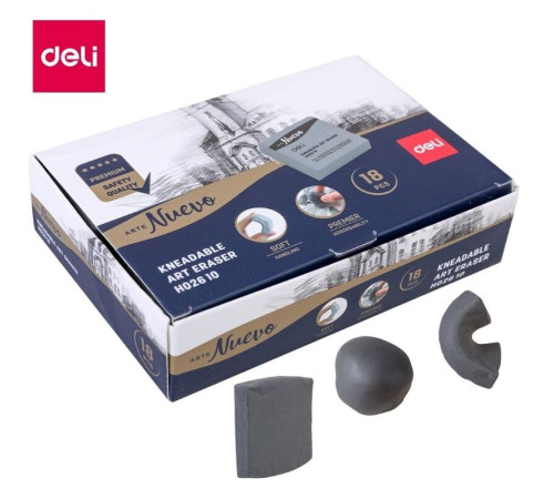 Ластик-клячка DELI "Nuevo", 42х42х12 мм, серый