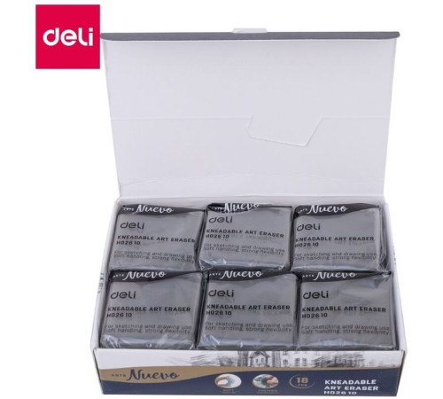 Ластик-клячка DELI "Nuevo", 42х42х12 мм, серый