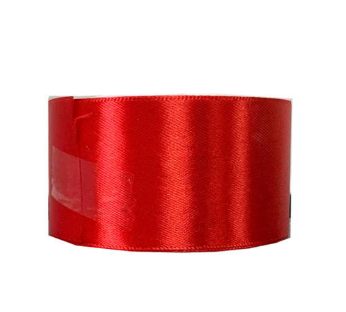 Лента атласная красная, 50 мм