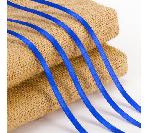 Лента обвязочная BRAUBERG, атласная, ширина 6 мм, 25 м, синяя