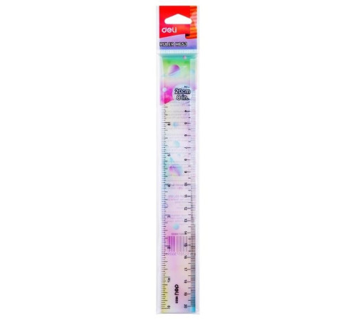 Линейка DELI 20 см, ассорти