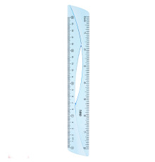 Линейка DELI 20 см, тонированная, голубая