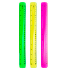 Линейка DELI 30 см, неоновые цвета, ассорти