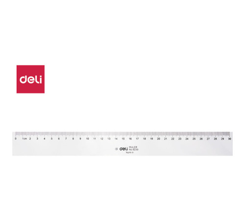 Линейка DELI, 30 см, прозрачная
