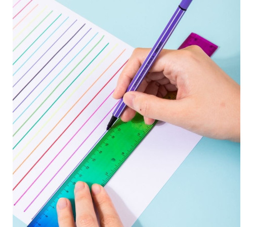 Линейка DELI 30 см, тонированная, ассорти