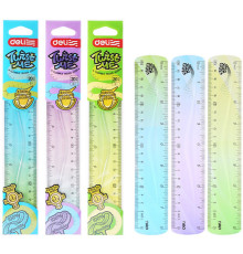 Линейка DELI "Flexible" 20 см, гибкая, ассорти