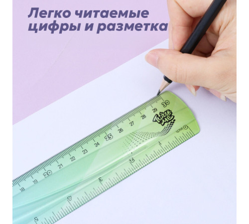 Линейка DELI "Flexible" 30 см, гибкая, ассорти