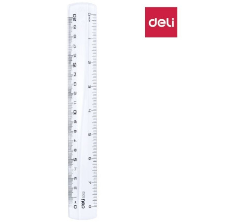 Линейка DELI "G00212" 20 см, прозрачная