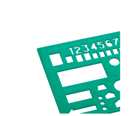 Линейка офицерская СТАММ, пластиковая, гибкая, зеленая