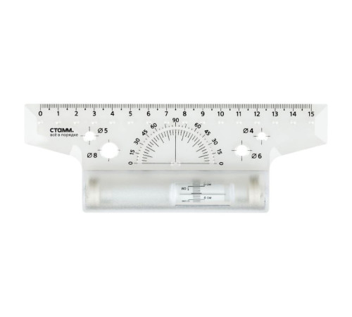 Линейка-рейсшина СТАММ 15 см, пластиковый ролик, европодвес