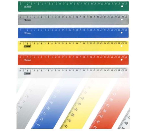 Линейка СТАММ 30 см, непрозрачная, 6 цветов ассорти