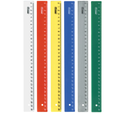Линейка СТАММ 30 см, непрозрачная, 6 цветов ассорти