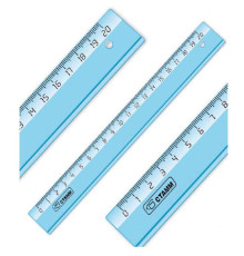 Линейка СТАММ "Cristal" 20 см, тонированная голубая