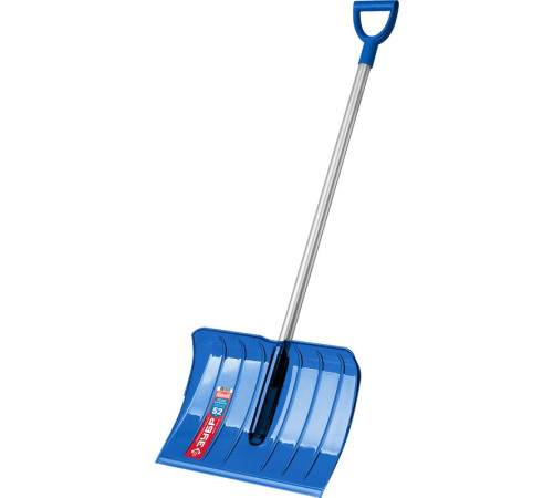 Лопата снеговая ЗУБР АНГАРА из морозостойкого поликарбоната, легкий черенок из алюминия, V-ручка 