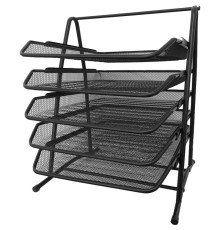 Лоток горизонтальный BASY на 5 отделений, металлический черный