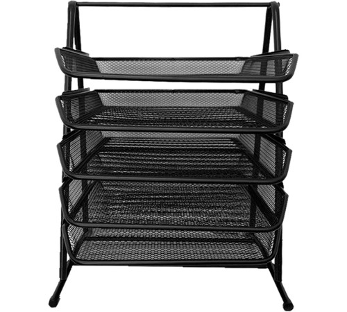 Лоток горизонтальный BASY на 5 отделений, металлический черный