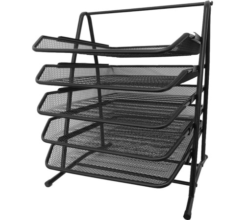 Лоток горизонтальный BASY на 5 отделений, металлический черный