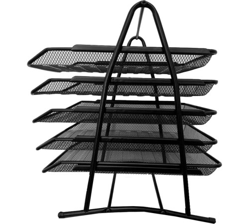Лоток горизонтальный BASY на 5 отделений, металлический черный