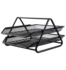 Лоток горизонтальный DELI на 2 отделения, металлический черный