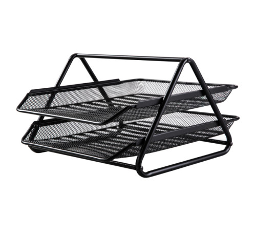 Лоток горизонтальный DELI на 2 отделения, металлический черный