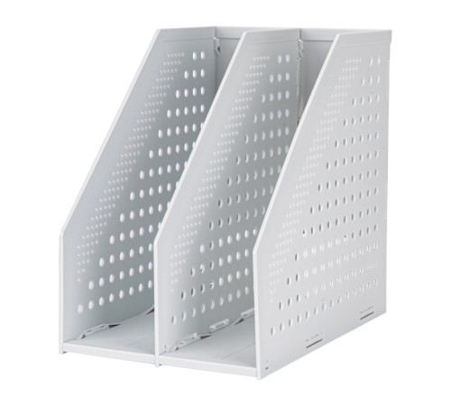 Лоток вертикальный DELI, 2 отделения, складной, серый