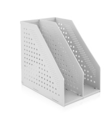 Лоток вертикальный DELI, 2 отделения, складной, серый