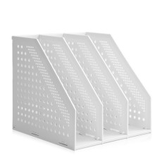 Лоток вертикальный DELI, 3 отделения, складной, серый