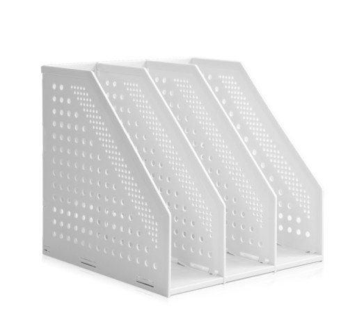 Лоток вертикальный DELI, 3 отделения, складной, серый