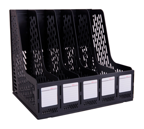 Лоток вертикальный DELI, 5 отделений, чёрный