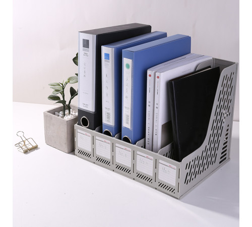 Лоток вертикальный DELI, 5 отделений, серый