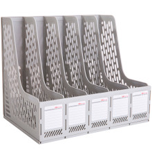 Лоток вертикальный DELI, 5 отделений, серый