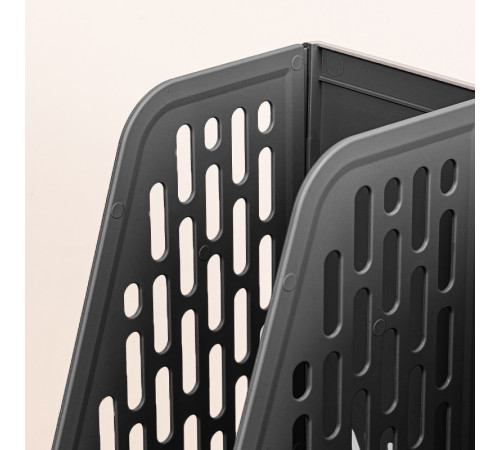 Лоток вертикальный DELI "E9843", 3 отделения, чёрный