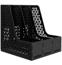 Лоток вертикальный DELI "E9843", 3 отделения, чёрный