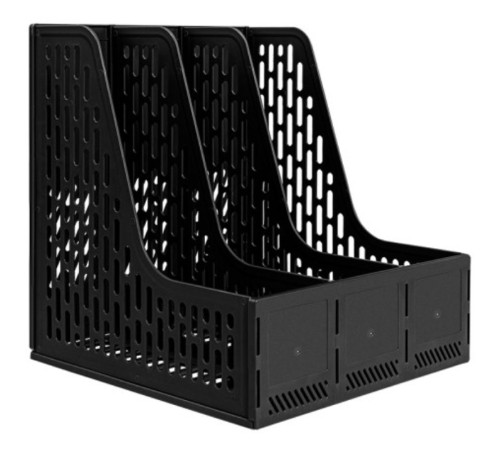 Лоток вертикальный DELI "E9843", 3 отделения, чёрный