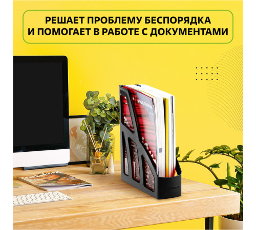 Лоток вертикальный СТАММ "ЛИДЕР", ширина 75 мм., черный