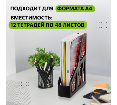 Лоток вертикальный СТАММ "ЛИДЕР", ширина 75 мм., черный