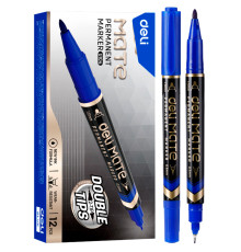 Маркер для CD/DVD DELI двухсторонний, 0,5-1,0 мм, синий