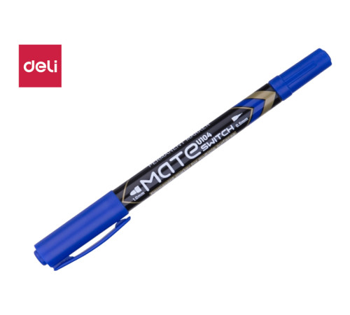 Маркер для CD/DVD DELI двухсторонний, 0,5-1,0 мм, синий