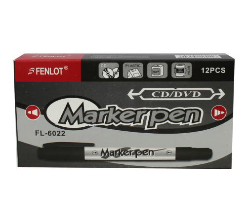 Маркер для CD/DVD "PM710" двухсторонний, 0,5 - 1,0 мм, черный