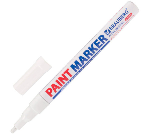 Маркер-краска Brauberg лаковый, 1-2 мм, белый